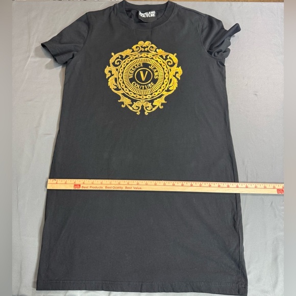 Versace Jeans Couture Women’s Black T-Shirt Dress Size XL - Picture 5 of 15